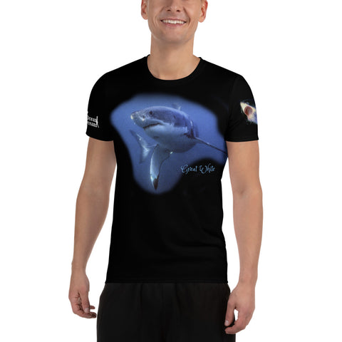 Great White Sharks All-Over Print Men's Athletic T-shirt