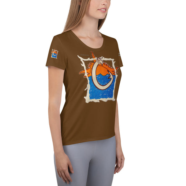 Oceania All-Over Print Women's Athletic T-shirt