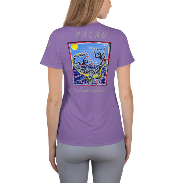Palau Legends - The Crocodile and Demei - All-Over Print Women's Athletic T-shirt