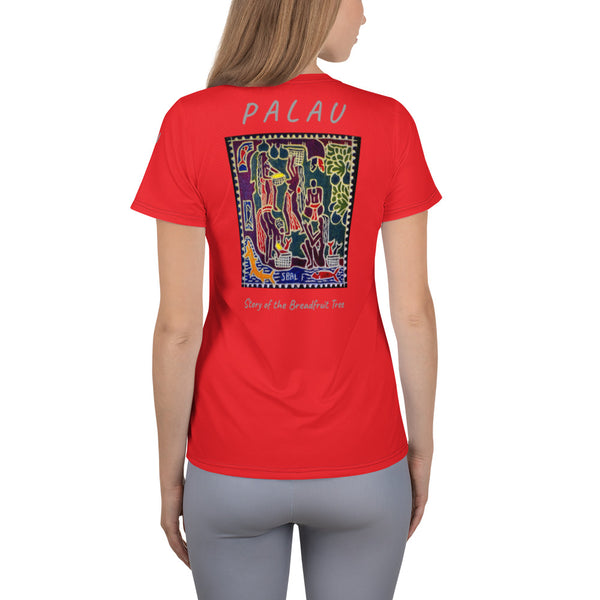 Palau Legends - Story of the Breadfruit Tree  - All-Over Print Women's Athletic T-shirt