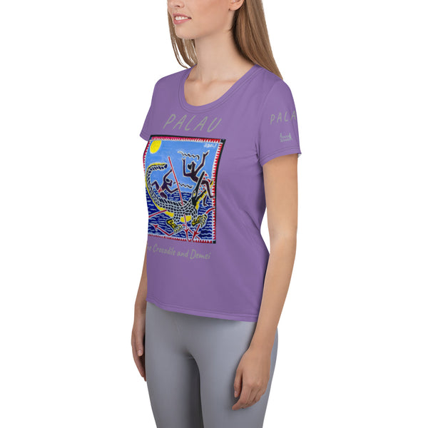 Palau Legends - The Crocodile and Demei - All-Over Print Women's Athletic T-shirt