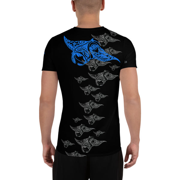 Manta Madness Polynesian Tattoo All-Over Print Men's Athletic T-shirt