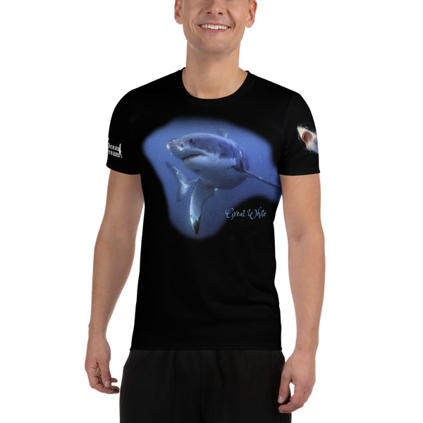 Great White Sharks All-Over Print Men's Athletic T-shirt