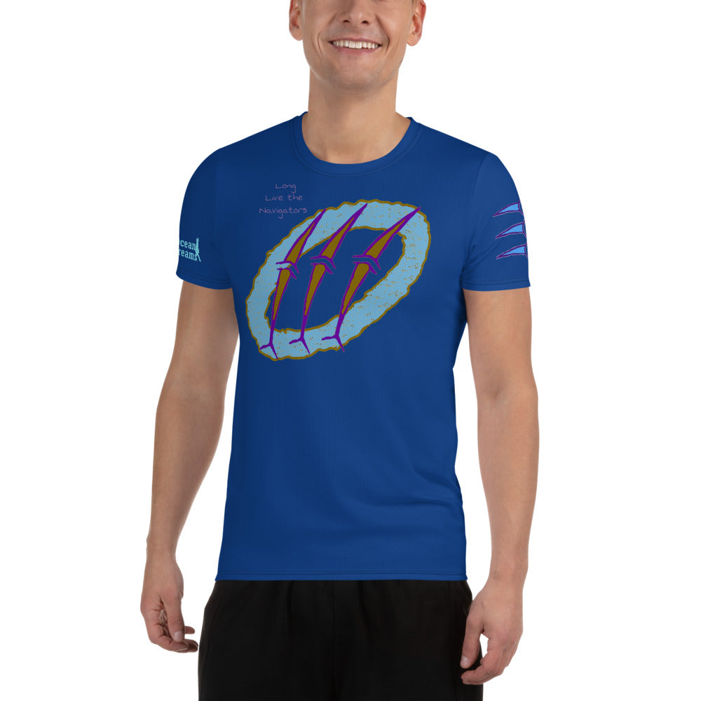 Micronesian Navigator Dolphins All-Over Print Men's Athletic T-shirt