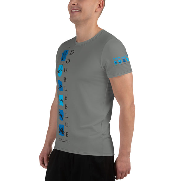 Double Blue Logo T - Photography by TIM ROCK - All-Over Print Men's Athletic T-shirt