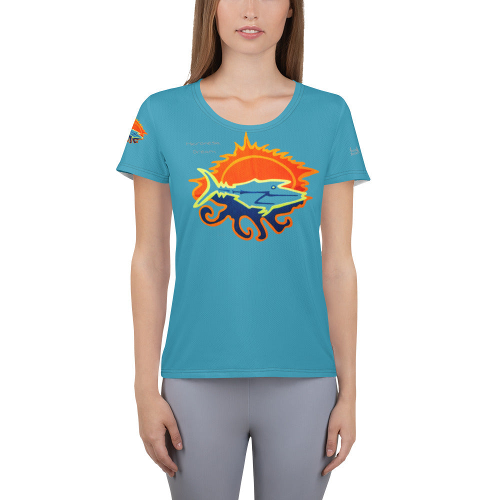 Micronesian Dream All-Over Print Women's Athletic T-shirt