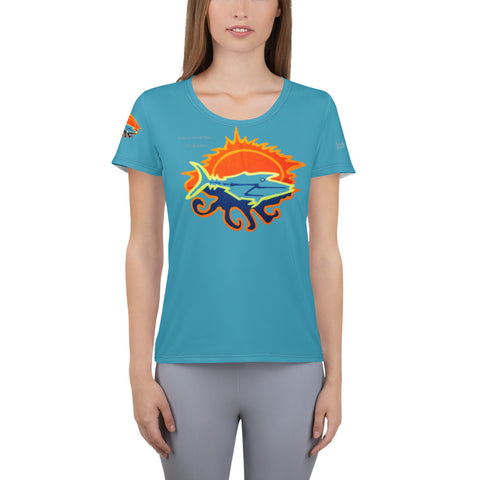 Micronesian Dream All-Over Print Women's Athletic T-shirt
