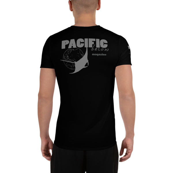 Pacific Below Magazine Logo All-Over Print Men's Athletic T-shirt