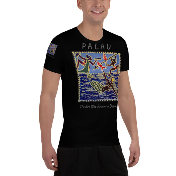 Palau Legends - The Girl Who Became a Dugong - All-Over Print Men's Athletic T-shirt
