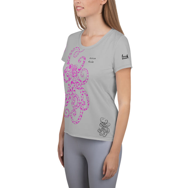 Octos Rule Light Gray All-Over Print Women's Athletic T-shirt