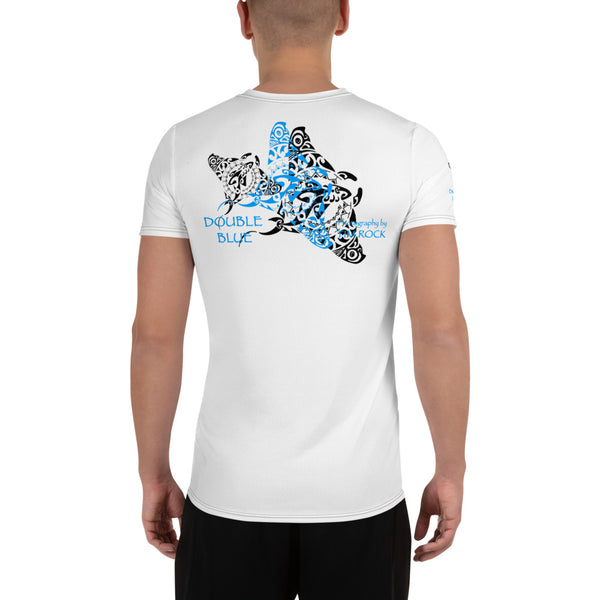 Double Blue Tattoo All-Over Print Men's Athletic T-shirt