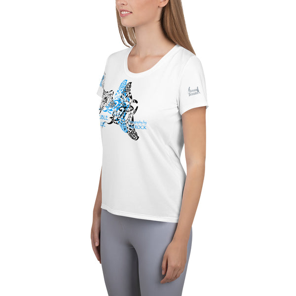 Double Blue Tattoo design All-Over Print Women's Athletic T-shirt