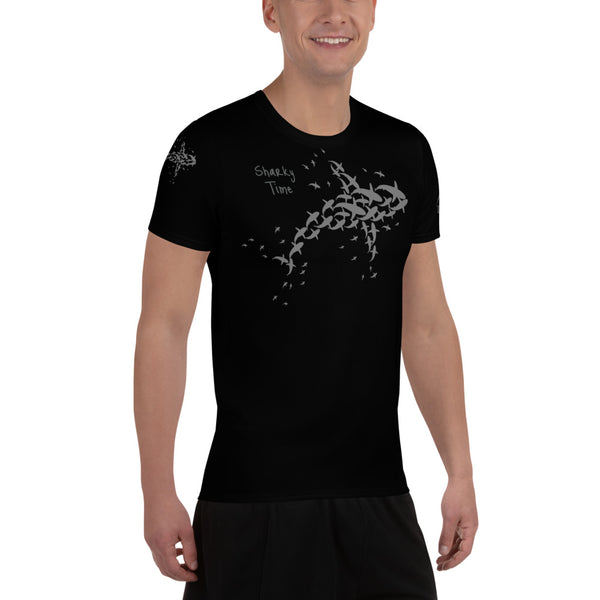 Sharky Time Design All-Over Print Men's Athletic T-shirt
