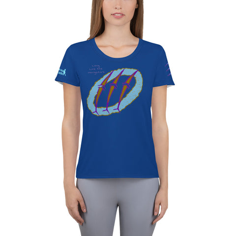 Micronesia Navigator Dolphins All-Over Print Women's Athletic T-shirt
