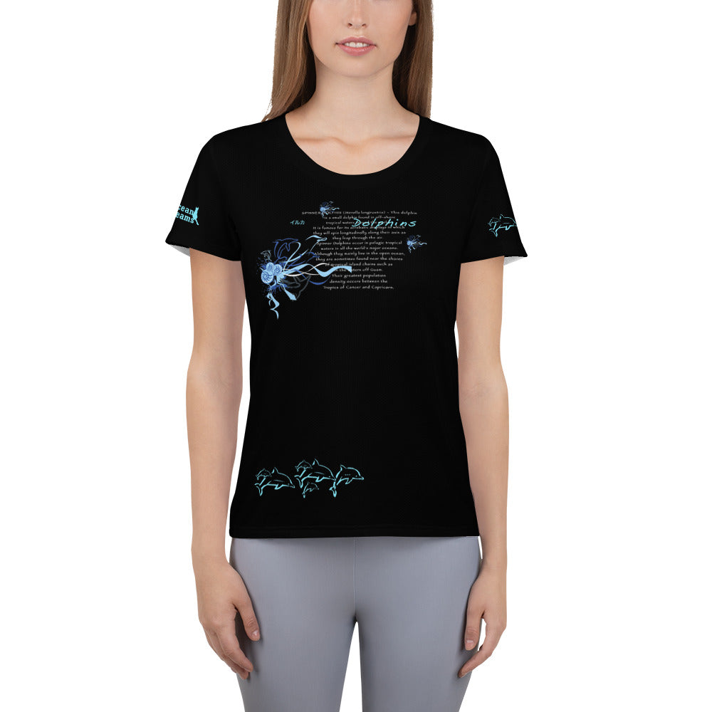 Spinner Dolphins Celebration All-Over Print Women's Athletic T-shirt