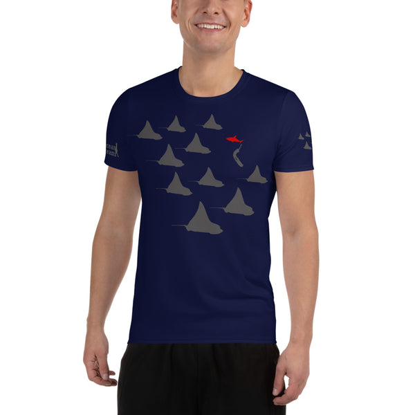 MaxDri Eagle Ray City Design All-Over Print Men's Athletic T-shirt