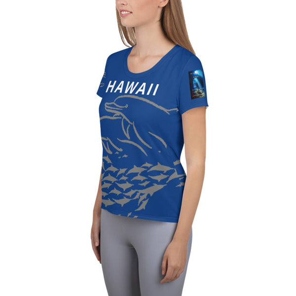 Hawaii Dolphin Dreams All-Over Print Women's Athletic T-shirt